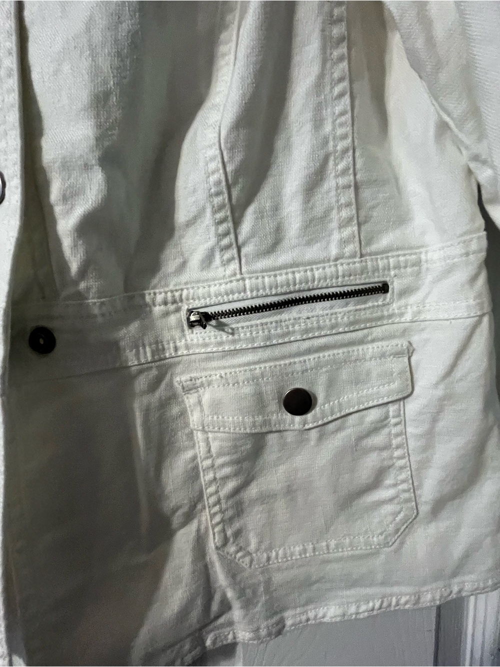 Style & Co. Women's White Button-Front Jacket XL - Picture 5 of 6